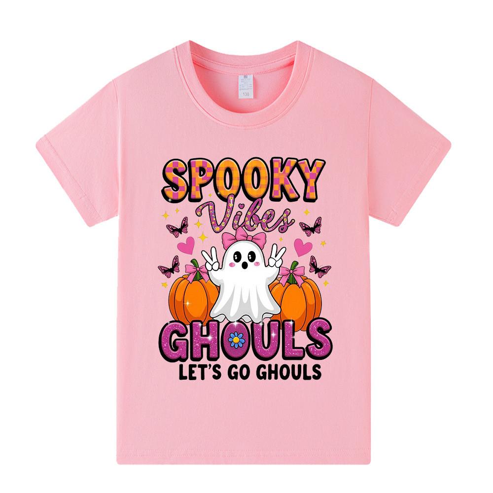 Kid Boys Girls Halloween Pumpkin Ghost Lovely T-shirt