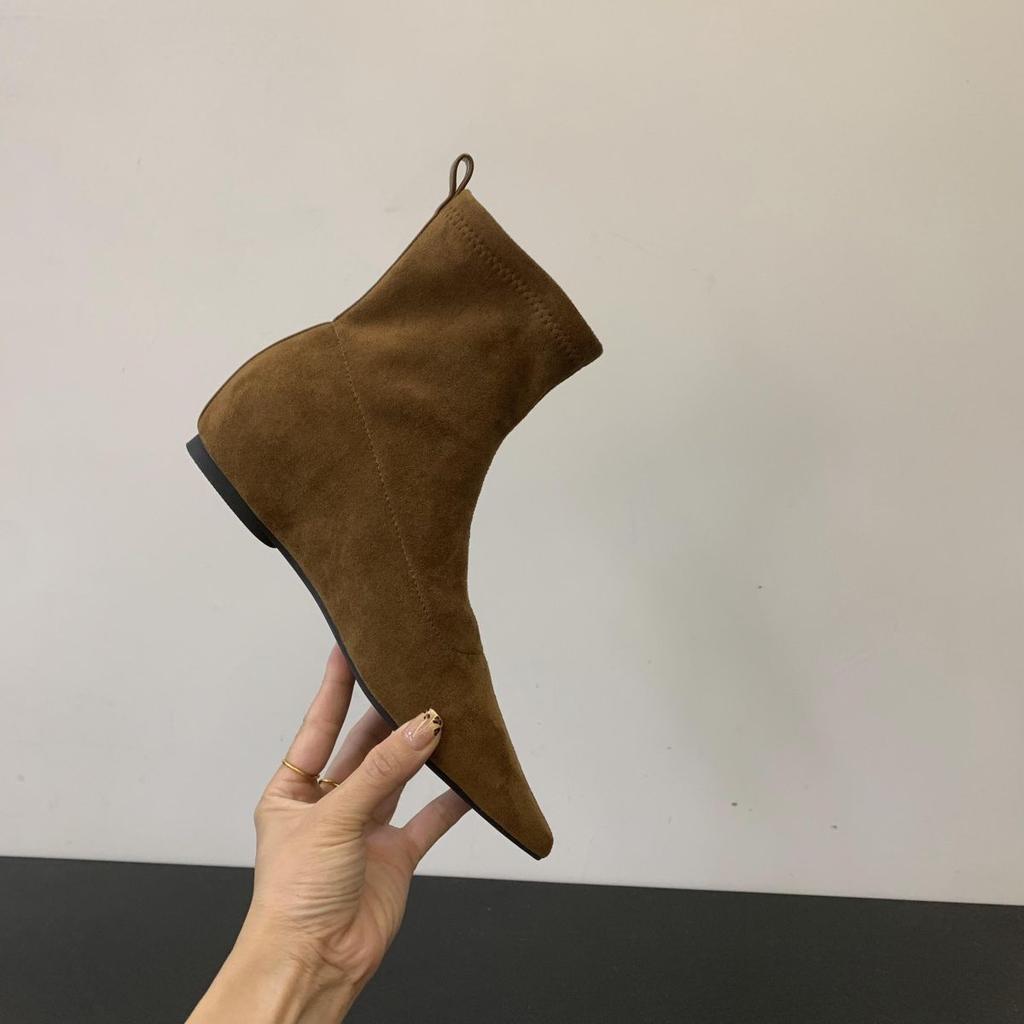 Height-increasing fashion boots 2025 autumn and winter new simple pointed and ankle boots small short boots women's thin boots