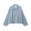 Giacca Blazer Sottile da Donna - Colore Unico Zip Up Streetwear Vestibilità Larga