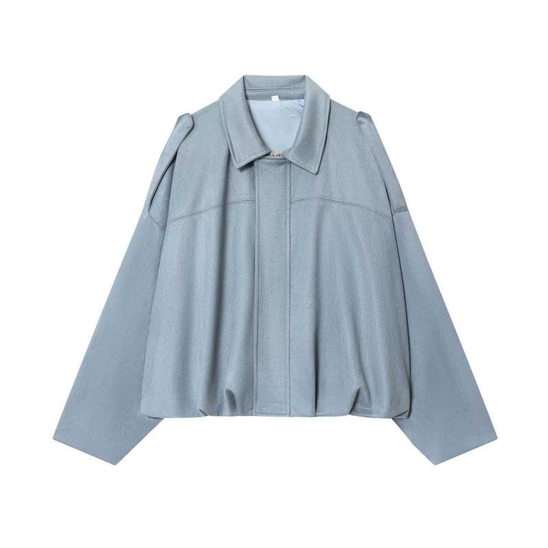 Giacca Blazer Sottile da Donna - Colore Unico Zip Up Streetwear Vestibilità Larga