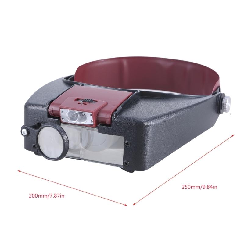 Magnifying Glasses LED Light Lamp Head Loupes Jewelerr Headband Magnifier Eye Glasses Optical Glass Tool 1.5/3/6.5/8X