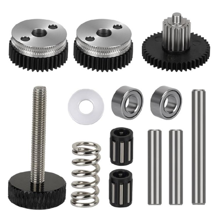 Precise Double Drive Gear Set Hardened Steel for 3D Printer Extruders Enhances Push Force and Reduced Skid 1