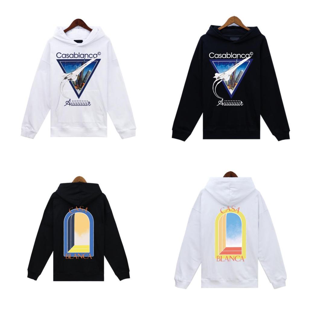 Unisex Trendy European & American Loopback Hooded Sweatshirts - Autumn/Winter, Featuring Loose Casablanca Style