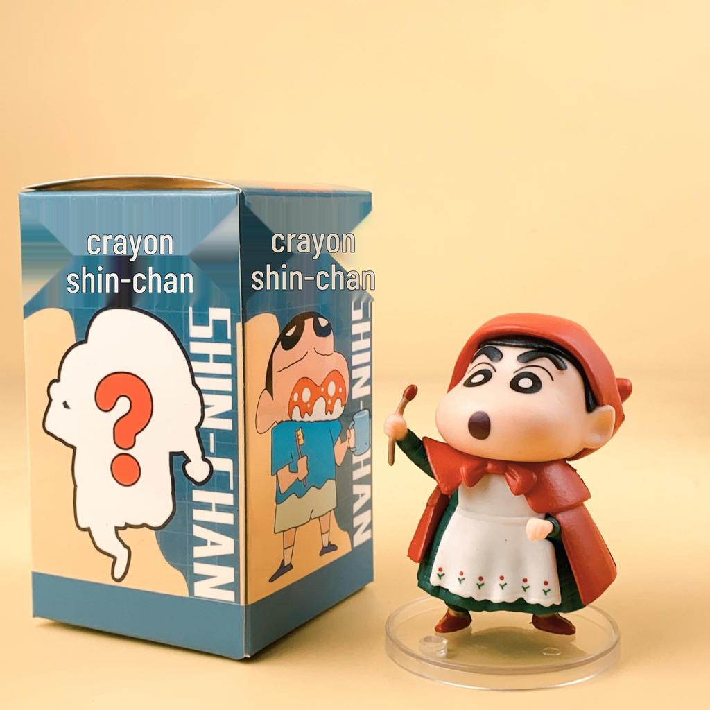 Shin-chan Crayon Nohara Anime Blind Box Figurine - Trendy Cartoon Model Ornament Toy.