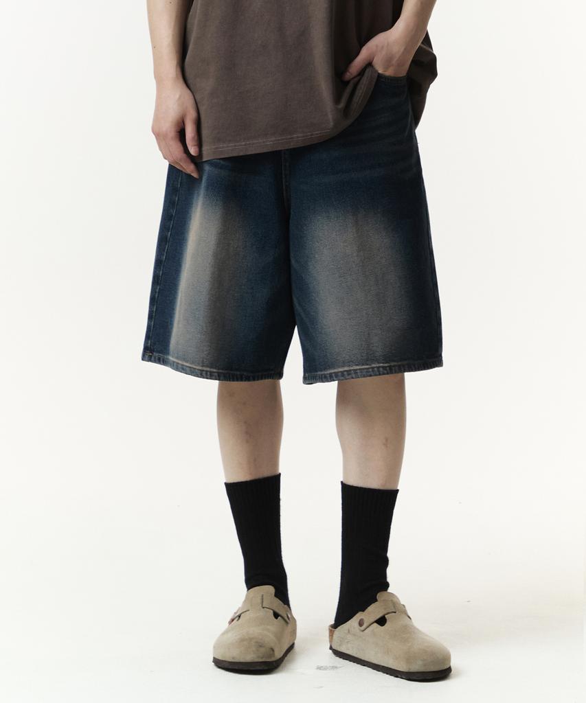 RAW LAB Bermuda Denim Half Shorts (Mud Blue)