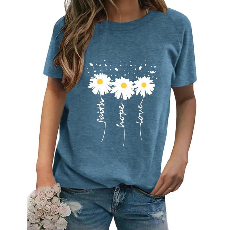 White Flowers Pattern T-Shirt For Women Pure Beautiful 3D Printed Short Sleeves Summer Leisure O-Neck T Shirts Loose Tops Tees