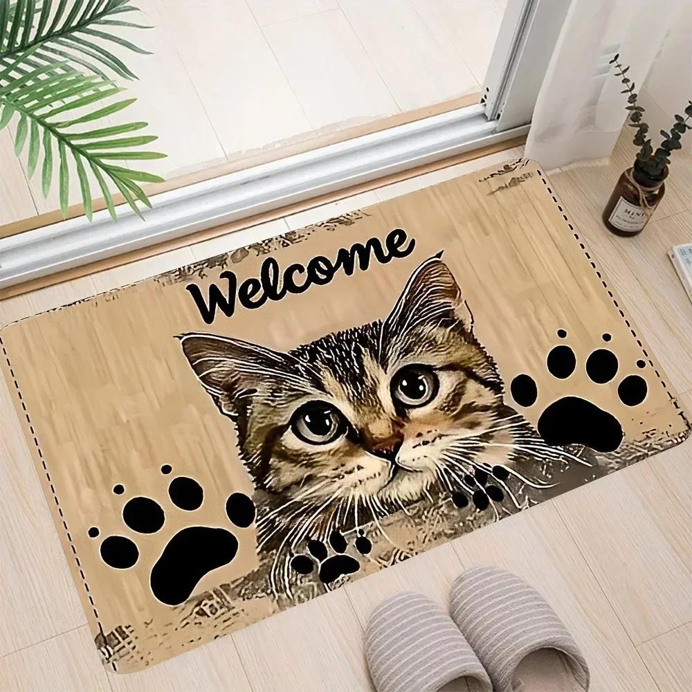 1PC Beach&Wave Pattern Door Mats Kitchen Rugs Non-Slip Pop Design Living Room Rugs Bath Mat Carpet for Home Sink Laundry Decor