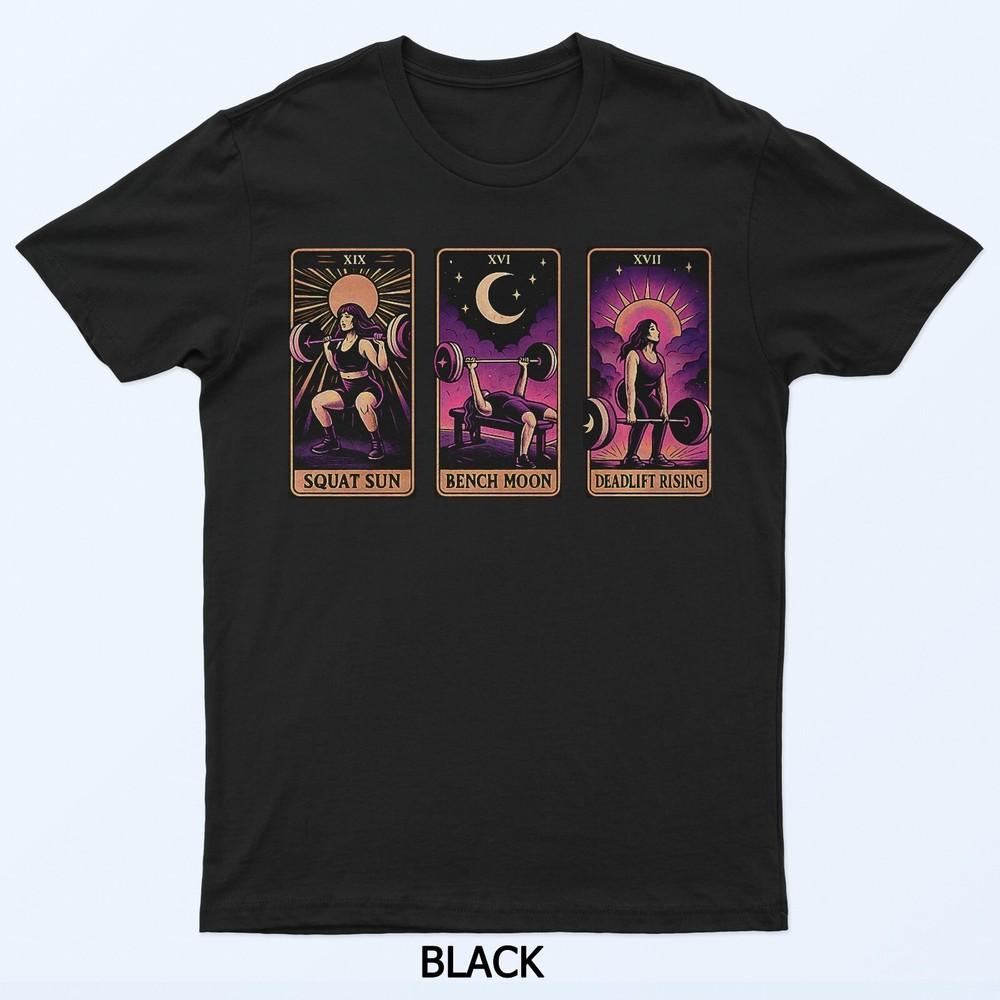 

Tarot Big Three Astrology and Powerlifting SBD T-Shirt 4XL