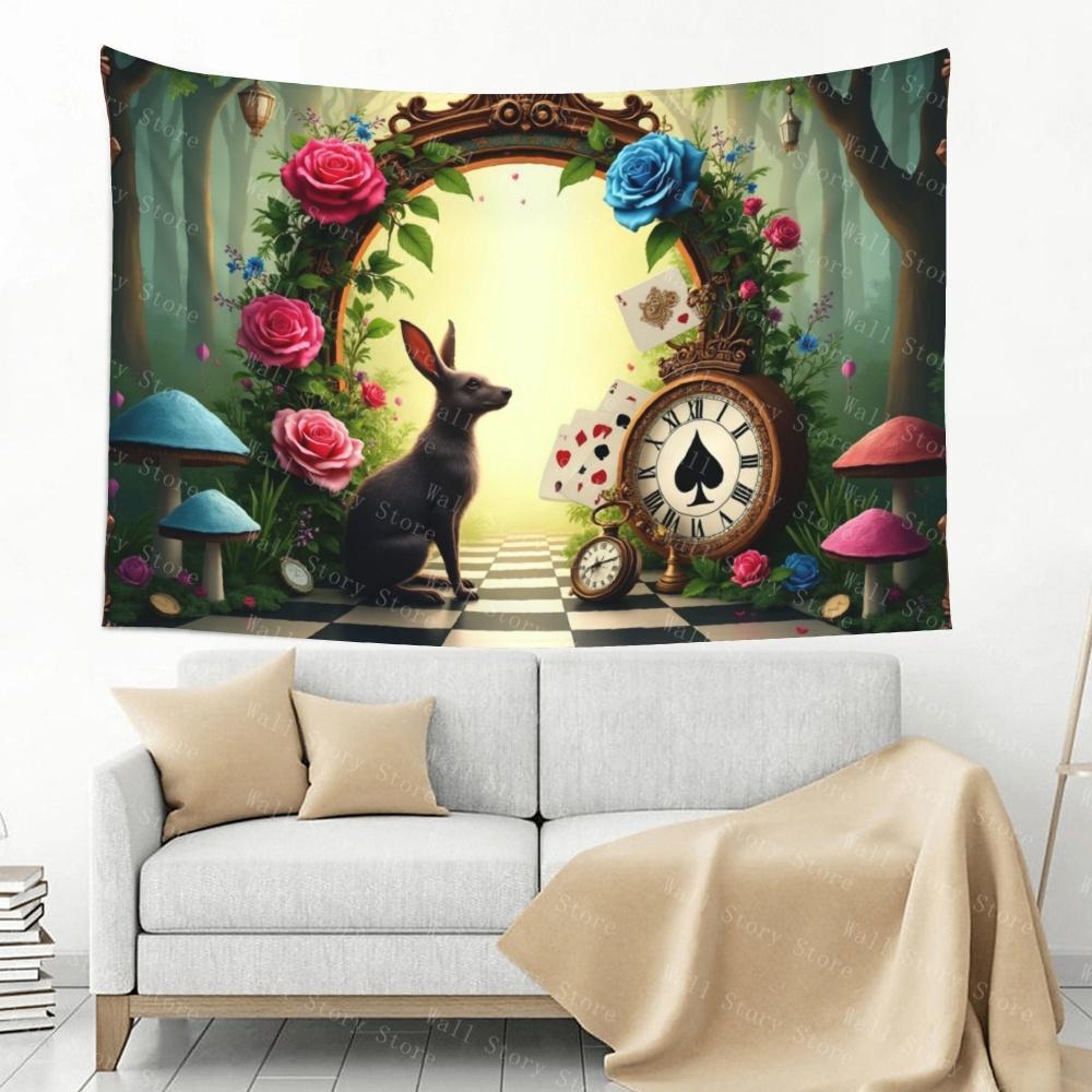 

Anime Alice in Wonderland Hanging Carpet Wall Tapestry Decor Aesthetic Room Decor Wall Party Hanging Background Room Tapestry 74x94cm(29x37in)