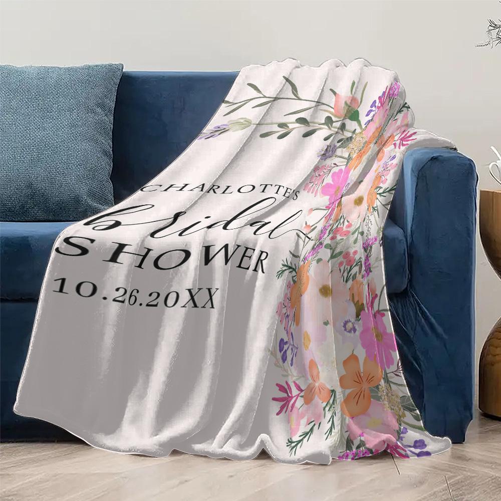 Blumenmuster Fleece-Decke - Weiche Warme Überwurfdecke für Damen Mädchen Sofa Bett Dekoration Geschenk