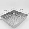 Baking tray With Wire Rack 304 Stainless Steel cake Baking BBQ Pan Tray plate Oven brownie Rack Cooking Roasting Grilling Tool
