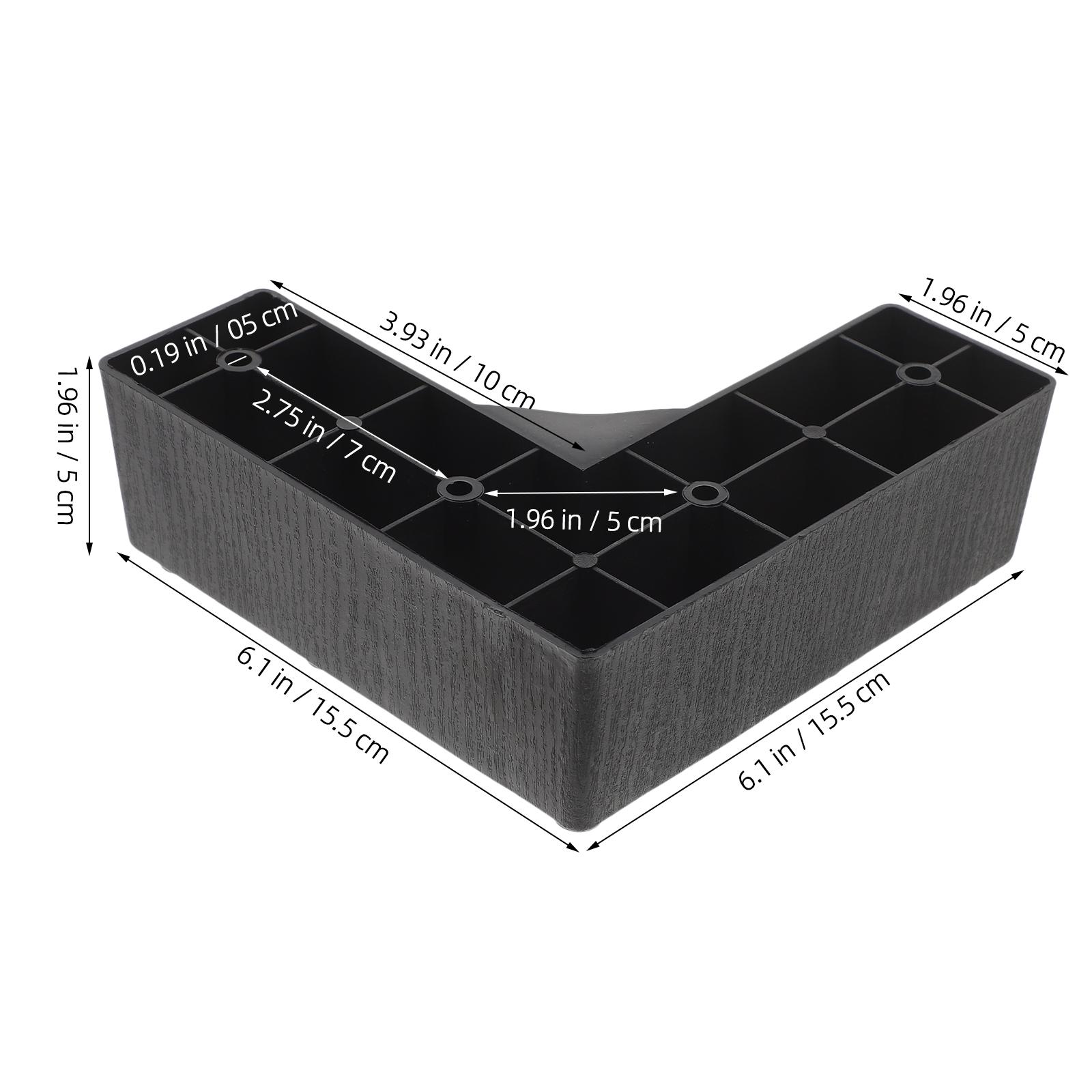 

4Pcs Plastic Furniture Legs L-Shaped Heavy Duty Sofa Couch Bed Risers Furniture Supports for Stability Storage and Floor