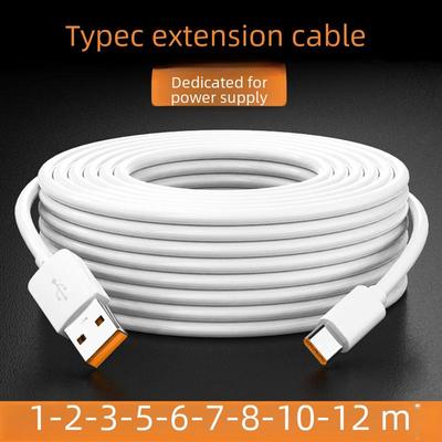 5m Type C Data Cable with Power Monitoring and 10m Closed-Circuit Camera Charging Cable for Android Devices.
