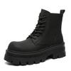 Big Size Mens Fashion Punk Rock Dress Platform Boots Lace-up Original Leather Shoes Cowboy Ankle Boot Cool Autumn Winter Botas
