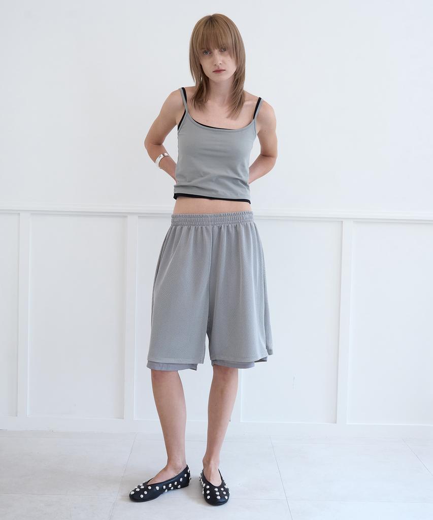 Nuacle Mesh Bermuda Pants_Grey