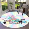 1pc Hello Kitty and Friends Rainbow Background Round Carpet, Made of Polyester,Perfect for Decorating Office Chairs, Living Rooms,fplt184