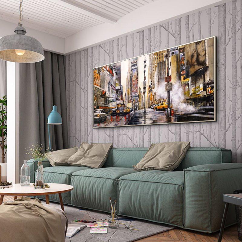 Soyut manzara tuval sanat posterleri ve baskılar New York sokak tuval resim sergisi duvar sanat resmi oturma odası dekor için