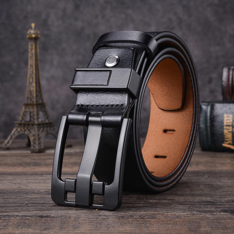 Belt Men'S Leather Pin Buckle Belt Men'S Cowhide Belt Retro Casual Brand