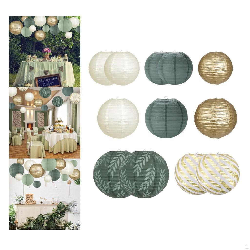 12Pcs Paper Lanterns Round Ball for Home Decor Bridal Shower Party