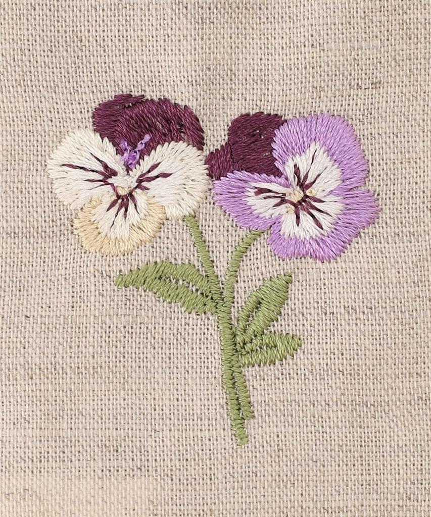 Afternoon Tea Living JK04 Flower Language Drawstring Pouch, Medium, Pansy, Beige