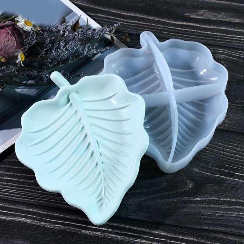 Sturdy Silicone Tray Mold Unique Dish Mold with Tropical Leaf Pattern for Epoxy Resin Crafting and Jewelry Making