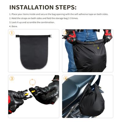 Bolsa para casco de motocicleta, plegable, impermeable, de tela Oxford, con cerradura de combinación