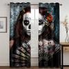 Pirate Couple Sexy Skeleton Beauty Punk Black Shading Bedroom Kitchen Winodw Curtains Set for Living Room 2 Pieces Free Shiping