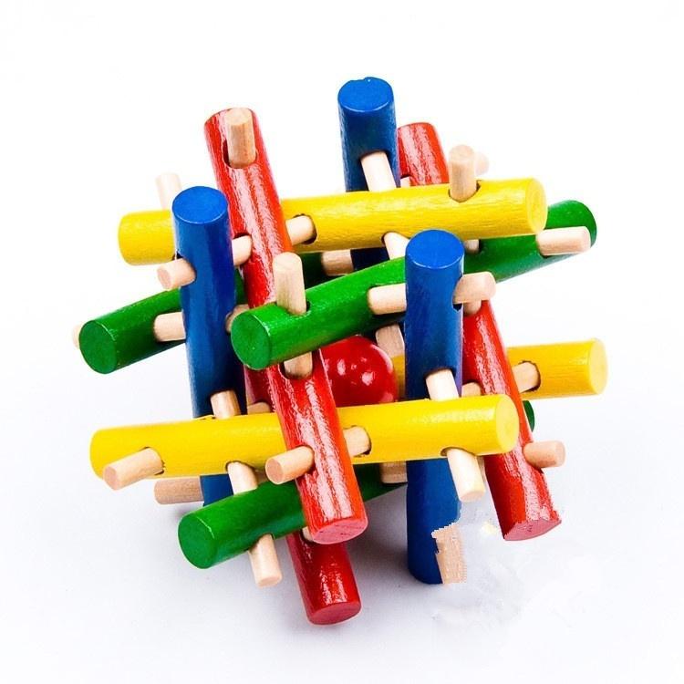 

Многоцветные классические игрушки для взрослых с интеллектом, деревянные игрушки-головоломки Kong Mingsuo