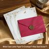 Chinese Retro Style Woven Pattern Envelope & Letter Set with Kraft Paper & Sealing Wax