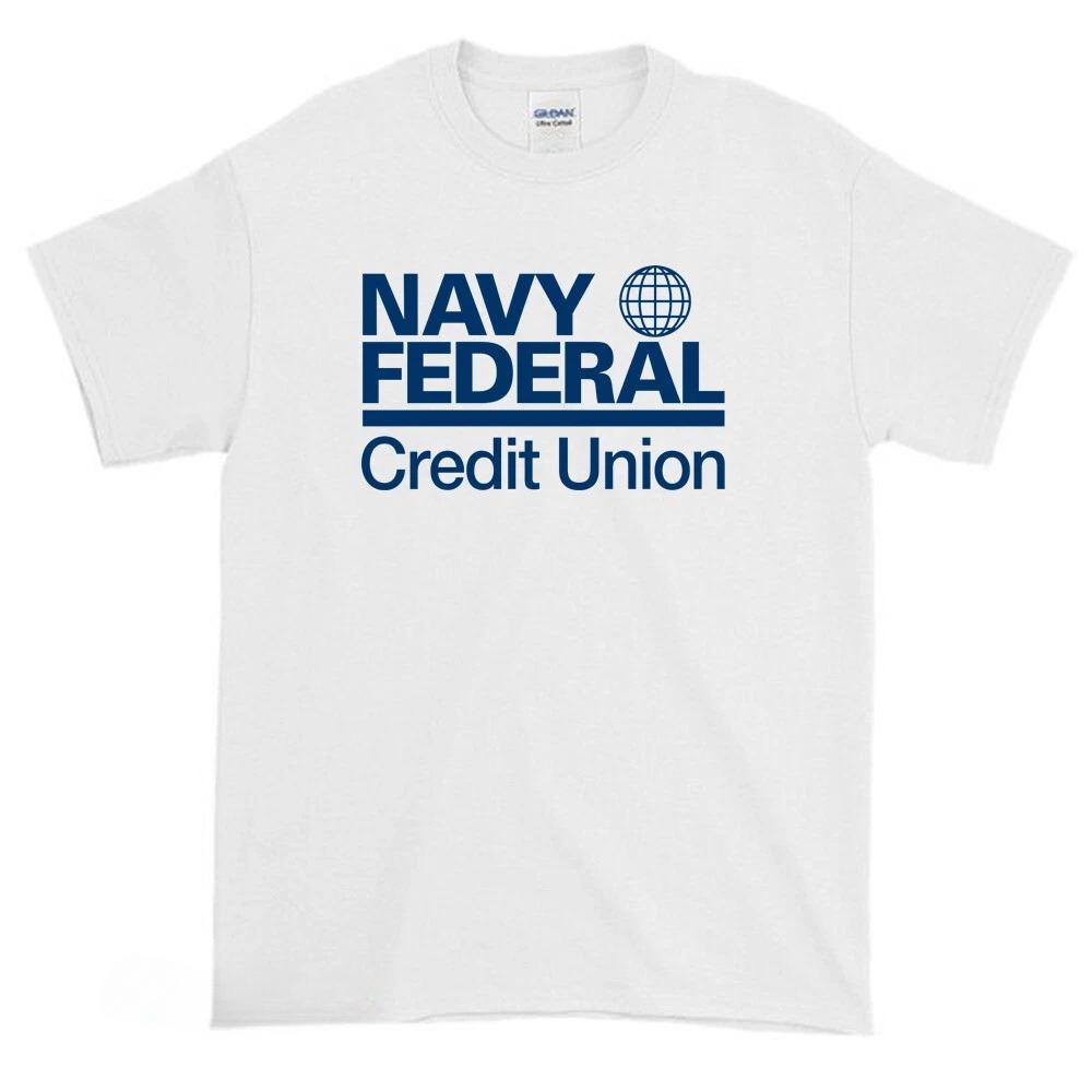 New NAVY FEDERAL Credit Union Logo Mens Funny T Shirt Harajuku Graphic T Shirts Oversized T Shirt