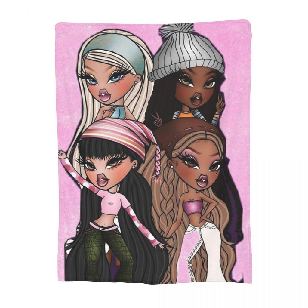 Bratzs Girls Blankets Flannel Sofa Throw Blanket Portable Throw Blankets for Home Bedroom Outdoor Throws Bedspread Quilt