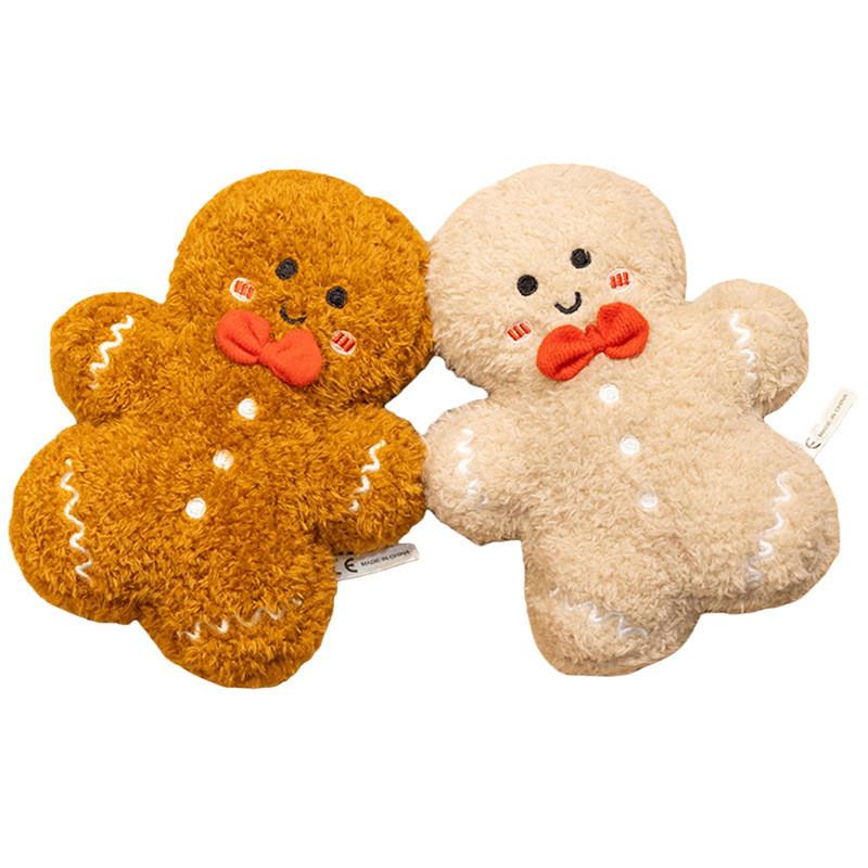 Weihnachts-Lebkuchenmann Plüschtier mit weichem Stoff für Feiertagsdekoration und Geschenke