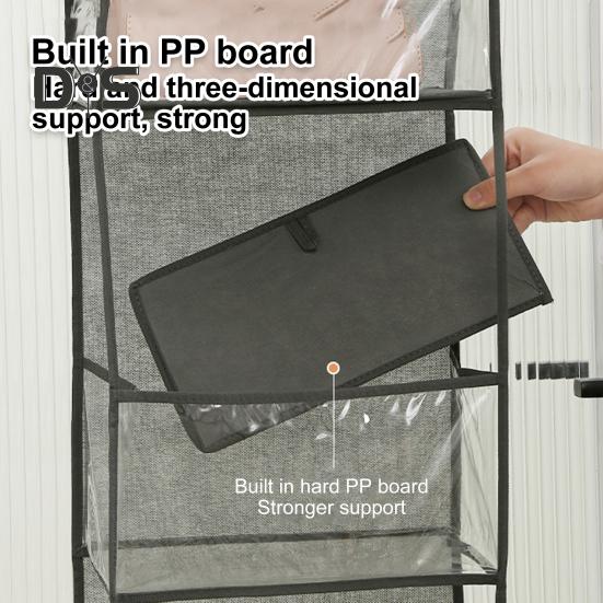 Storage Hanging Bag Organizer Strong Load-Bearing Large Capacity Simple Installation Multipurpose Storage Holder with Metal Hooks