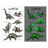 Adesivi Tatuaggi Temporanei di Dinosauri che si Illuminano al Buio per Bambini