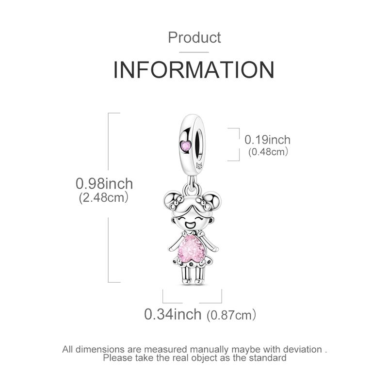 1PCS Charm For DIY Making Bracelet 925 Silver Original Shine Zircon Charms Jewelry Wedding Birthday Gift For Women Mom Friend
