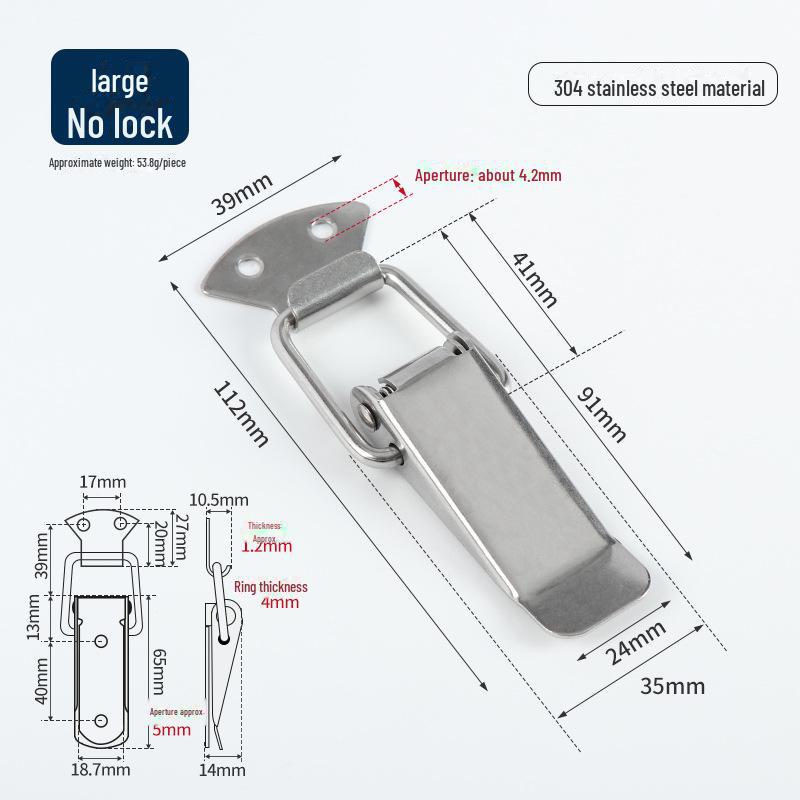 304 Edelstahl Entenschnabel Federverschluss für Holz- oder Metallkisten