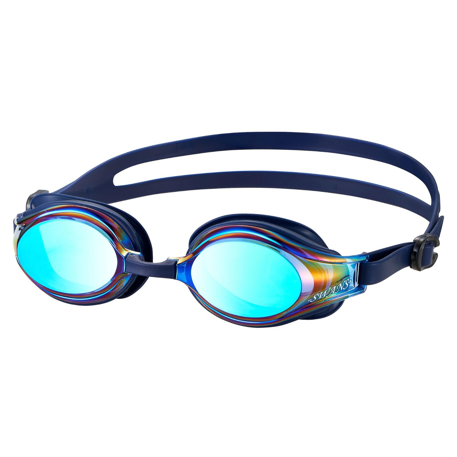 

Made in Japan Swimming Goggles Swimming UV Protection Fitness NAVEM Navy x Emerald Mirror Adult Unisex [SWANS] Anti-Fog SW-30MST