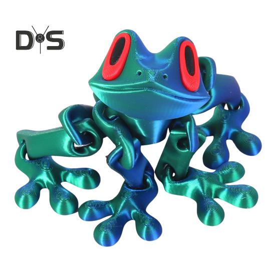 3D Printed Magnetic Frog Articulated Frog with Movable Joints Flexible Animal Stress Relief Toy for Home Office Refrigerators Desk Decoration