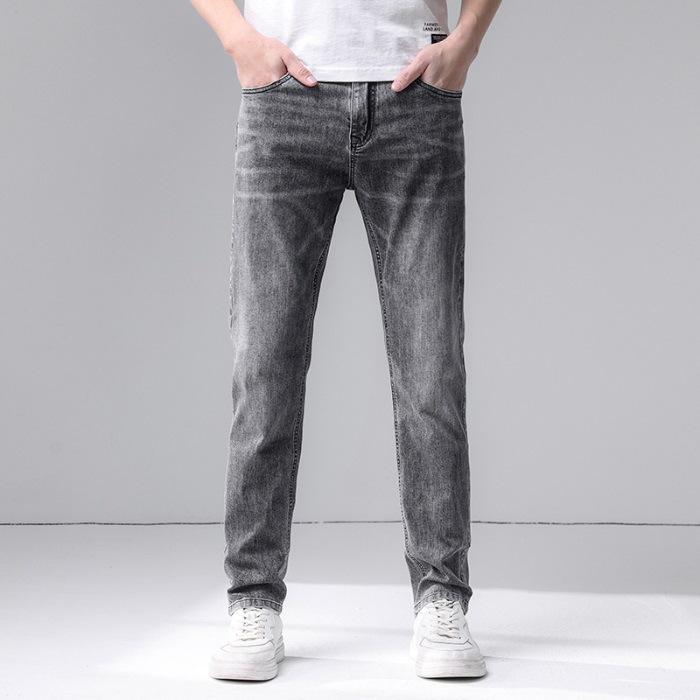 Primăvară și Vară Nou Jeans și Pantaloni pentru Bărbați din Bumbac Pur Slim Drepți Elastici Bărbați