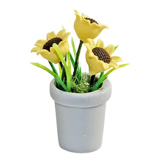 

Миниатюрный подсолнух Изысканное воображение Выращивание смоляной кукольный домик Мини подсолнух для детей серый