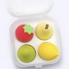 4 Stück/Box Make-up-Schwamm-Set Niedliche Frucht-Kosmetikschwämme für Foundation, Concealer, Puder, Gesichts-Make-up-Mixer, Schönheitswerkzeuge, Birne