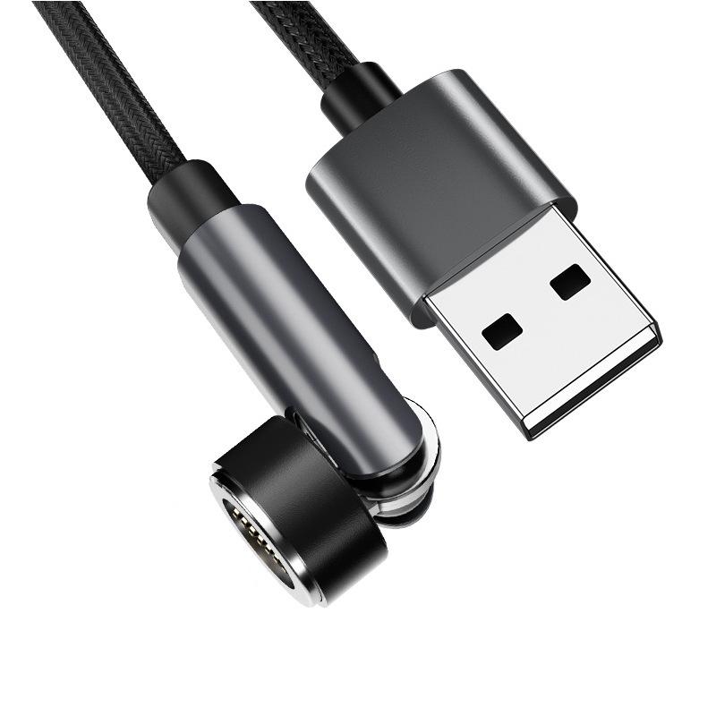 

Три в одном вращающийся на 540° магнитный кабель Type-C для быстрой зарядки с локтевым дизайном gray 1m