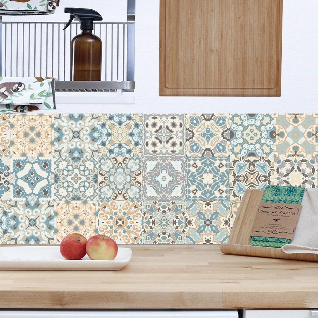 High Quality Tile Wall Stickers Moroccan Style for Kitchen Bathroom Set of 24