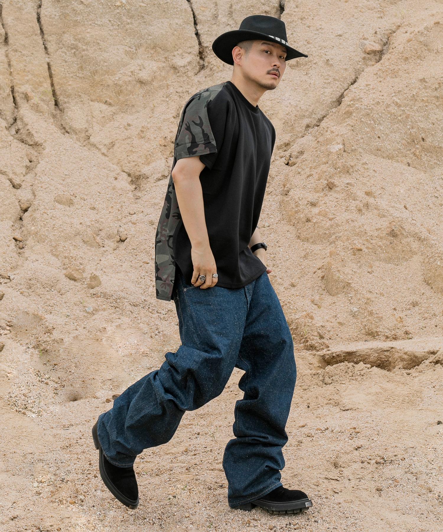 Omerta Oversized Half Tee Black Camo Camo/S