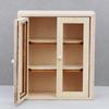 1:12 Dollhouse Miniature Double Door Cabinet Bookcase Storage Rack Mini Wooden Wall Mounted Display Shelf Furniture Model Toys