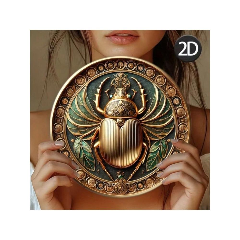Vintage Egyptian Scarab Metal Wall Art Retro Tin Sign Home Decor