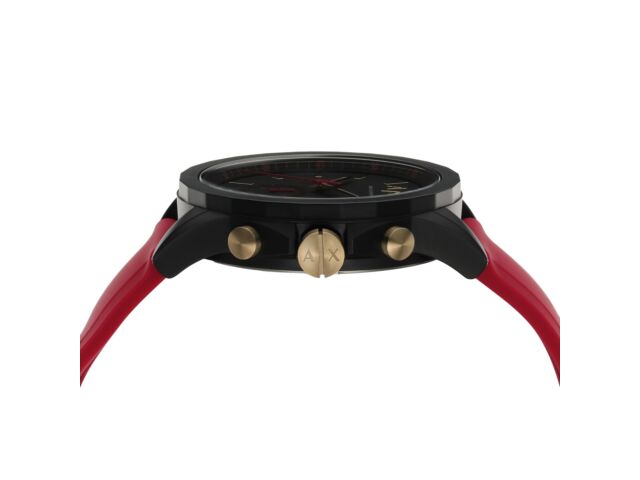 A X Armani Exchange Watch Outerbanks AX7152SET Men Red Silicon Band Chronograph
