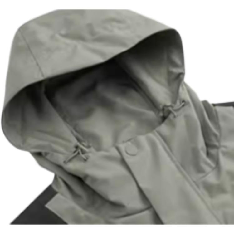 Anta Three In One Detachable Hooded Color Block Zipper Warm Waterproof Jacket Men Outerwear Dark-Water-Green Glacier-Gray 152447629-2