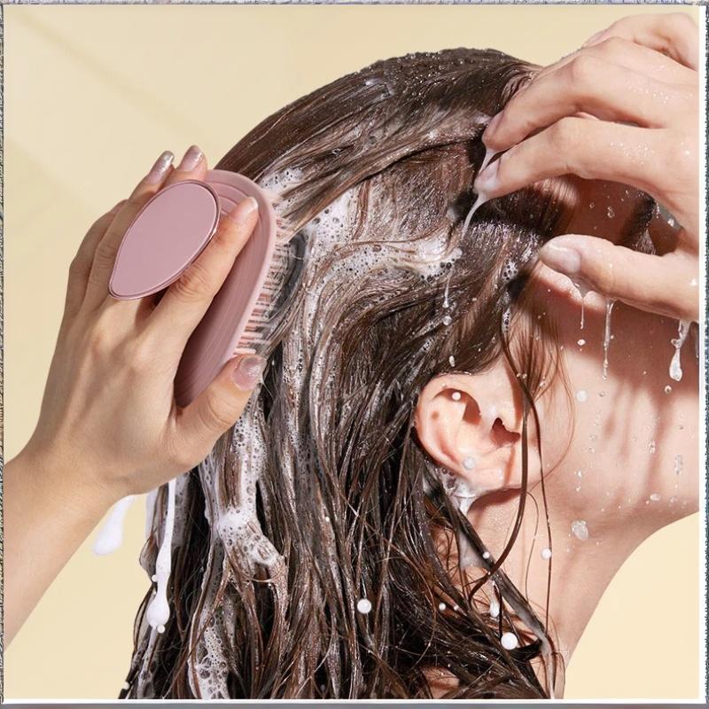 1Pcs Home Hair Washing Tool Leaf Hair Wash Massage Brush Scalp Cleansing Massage Shampoo Comb Hair Brush