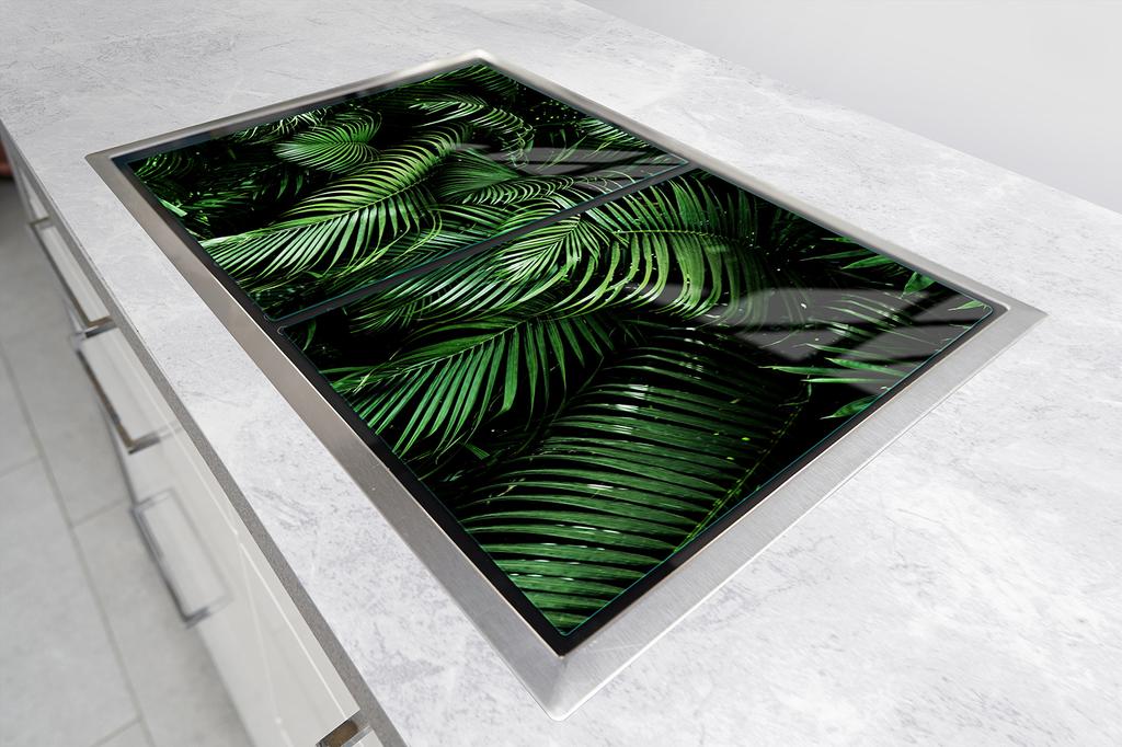 Glass protective plate for stove 2x45x52 Leaf